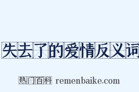 失去了的爱情反义词是什么意思的图片